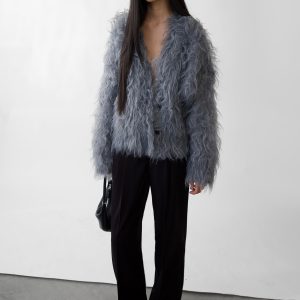 LONG HAIR FAUX FUR JACKET