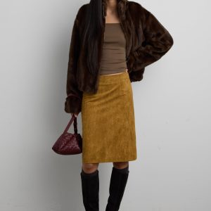 SUEDE MIDI SKIRT