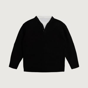 TEXTURED V-NECK SWEATER